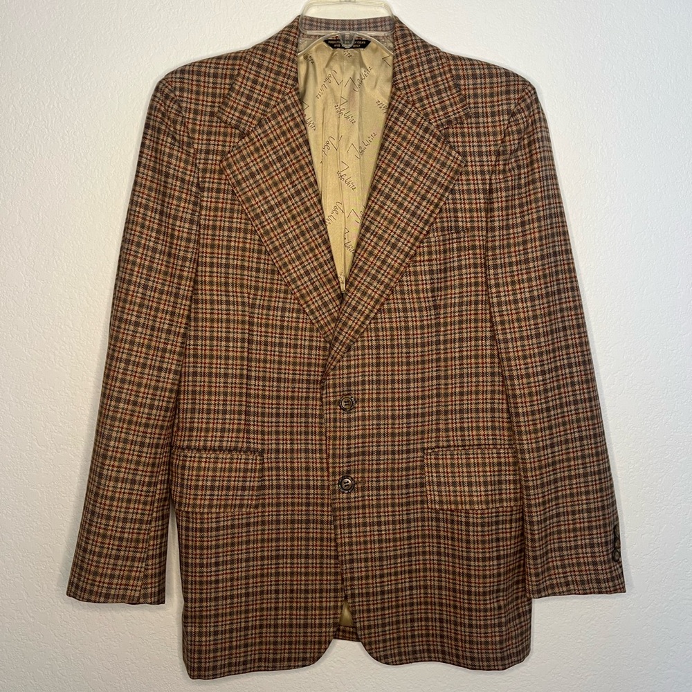 Vintage John Weitz Plaid Signature Collection Palm Beach Sports Coat Blazer
